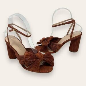 Loeffler Randall Camellia Knotted Sandal Terracotta Orange Bronze 6.5 Women’s